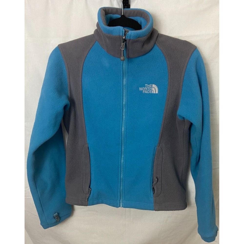 North Face Womens Fleece Jacket Blue Gray Full Zip XS
